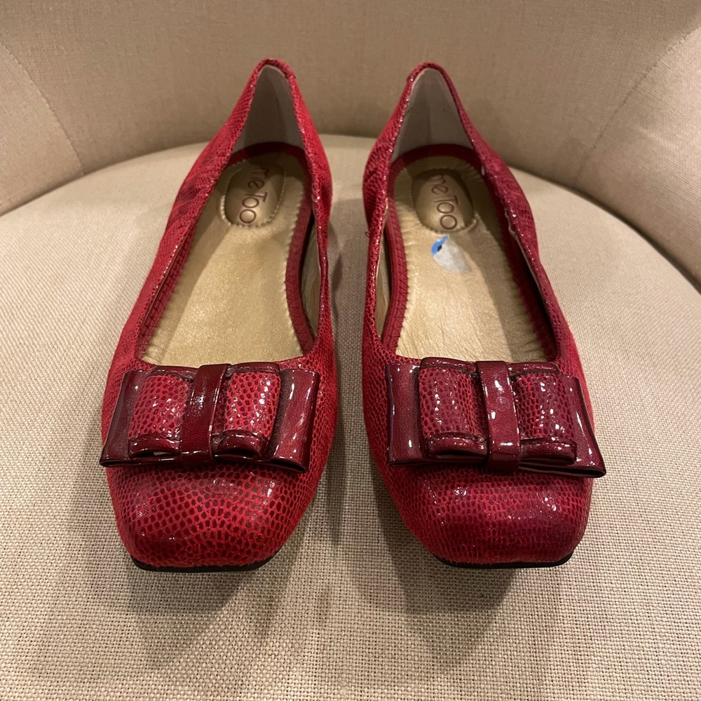 Me Too Red Bow Ballet Flats size 7